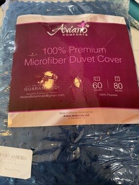Aviana Blue Microfiber Duvet Cover